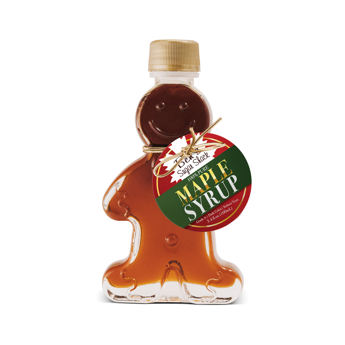 Pure Maple Syrup Favors - Gingerbread Man Glass Bottle (All Sizes)