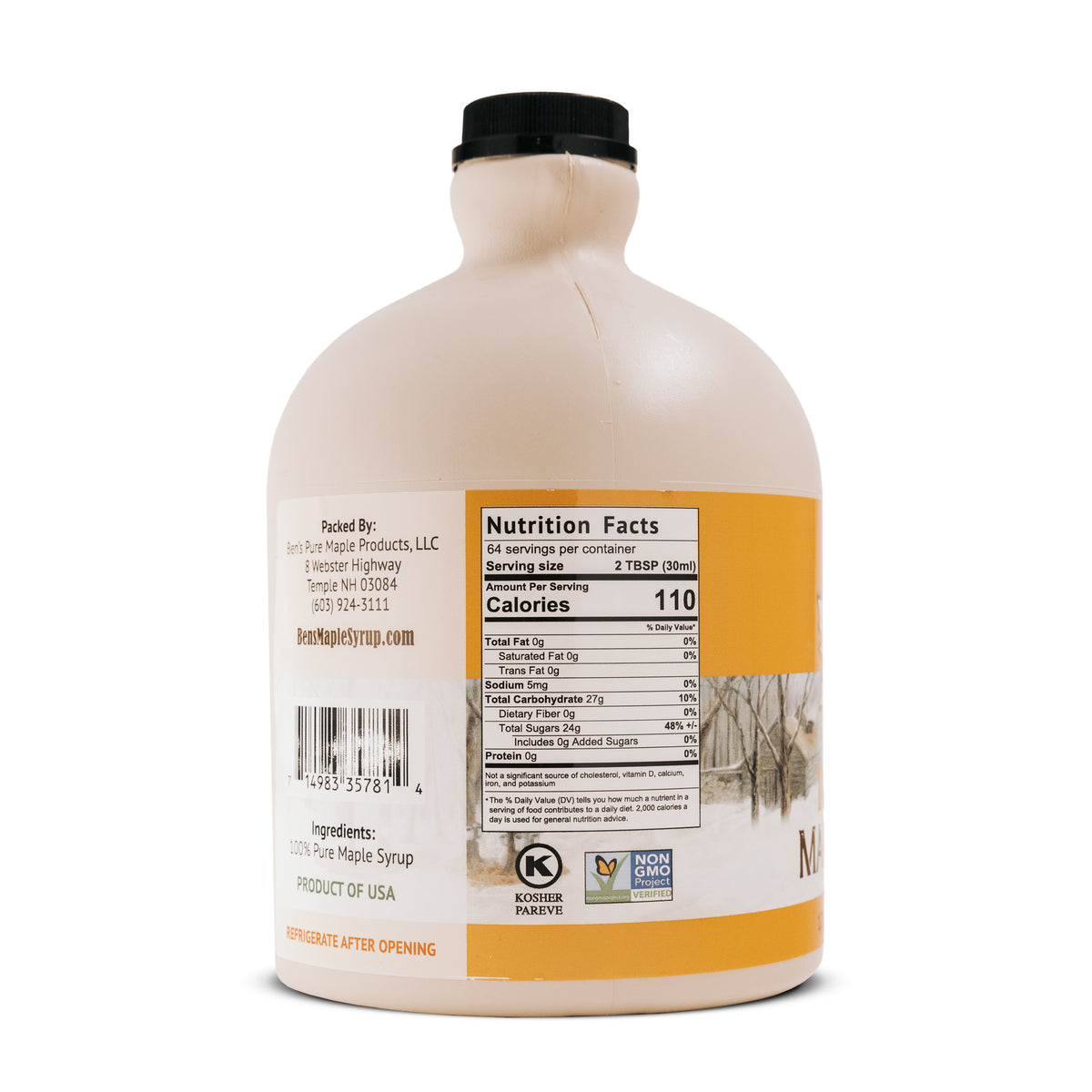 Ben's Pure Maple Syrup Plastic Jugs (All Sizes)